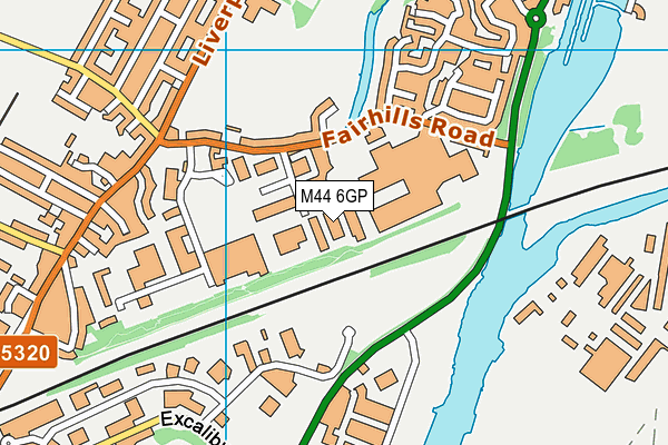 M44 6GP map - OS VectorMap District (Ordnance Survey)