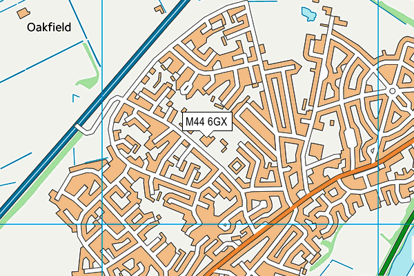 Moss Valley Primary Academy map (M44 6GX) - OS VectorMap District (Ordnance Survey)