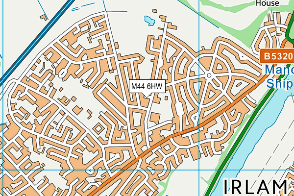 M44 6HW map - OS VectorMap District (Ordnance Survey)