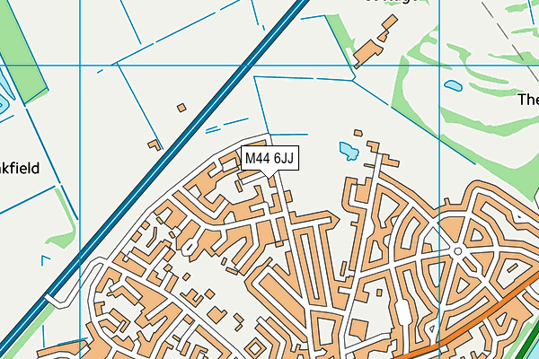 Silver Street Playing Fields (Irlam Football Club) map (M44 6JJ) - OS VectorMap District (Ordnance Survey)