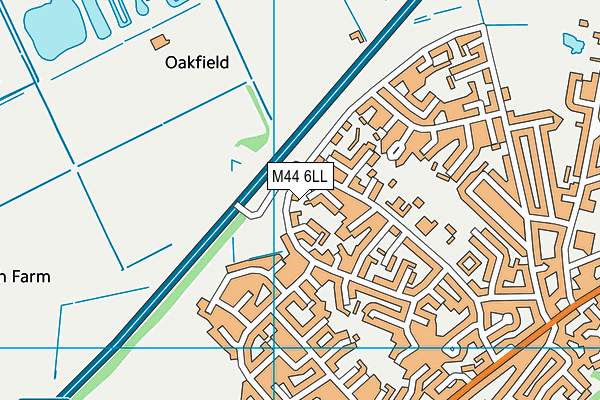 M44 6LL map - OS VectorMap District (Ordnance Survey)