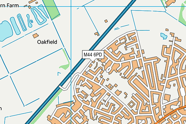 M44 6PD map - OS VectorMap District (Ordnance Survey)