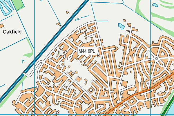 M44 6PL map - OS VectorMap District (Ordnance Survey)