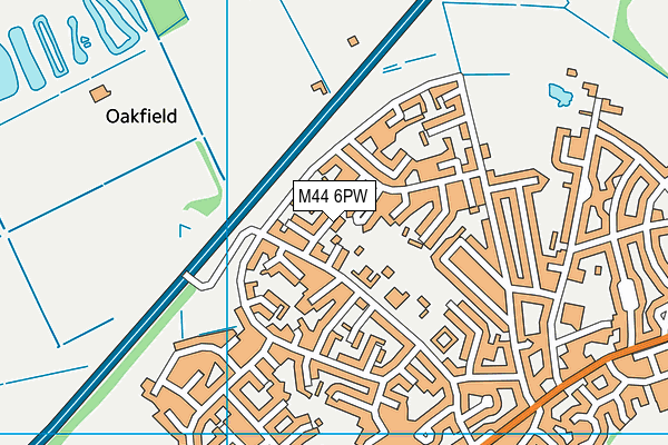 M44 6PW map - OS VectorMap District (Ordnance Survey)
