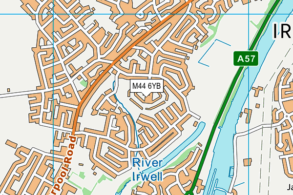 M44 6YB map - OS VectorMap District (Ordnance Survey)