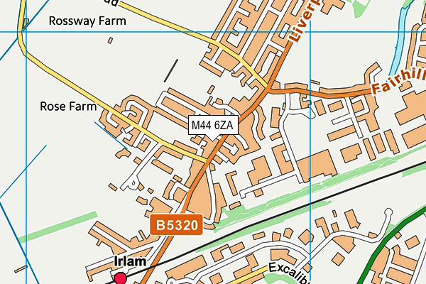 M44 6ZA map - OS VectorMap District (Ordnance Survey)