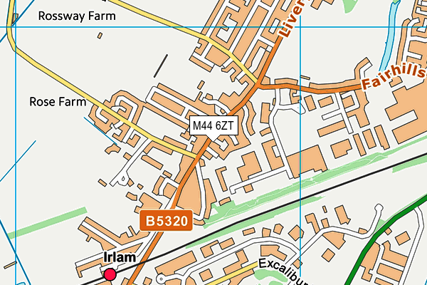 M44 6ZT map - OS VectorMap District (Ordnance Survey)