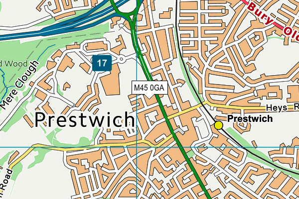 M45 0GA map - OS VectorMap District (Ordnance Survey)