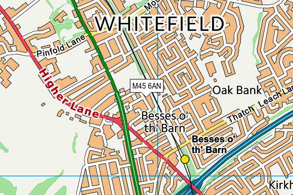 M45 6AN map - OS VectorMap District (Ordnance Survey)