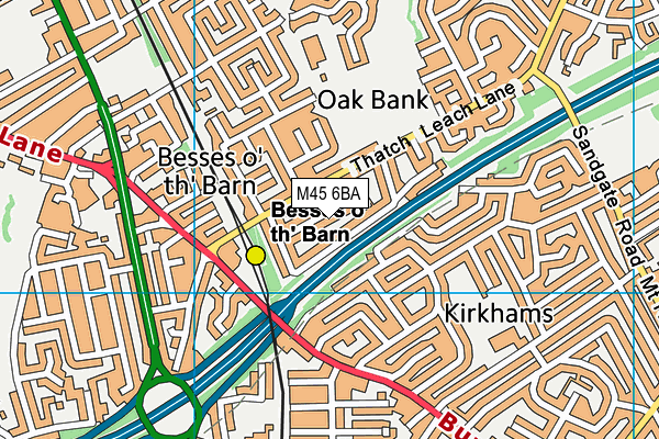 M45 6BA map - OS VectorMap District (Ordnance Survey)