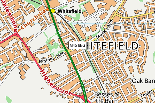 M45 6BG map - OS VectorMap District (Ordnance Survey)