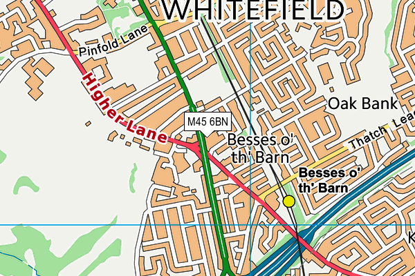 M45 6BN map - OS VectorMap District (Ordnance Survey)