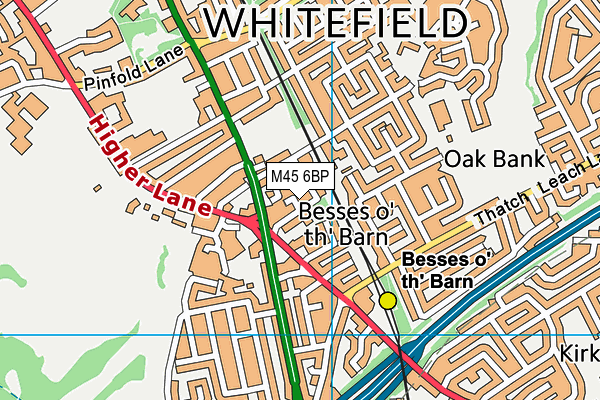 M45 6BP map - OS VectorMap District (Ordnance Survey)