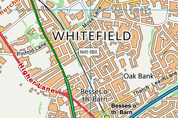 M45 6BX map - OS VectorMap District (Ordnance Survey)
