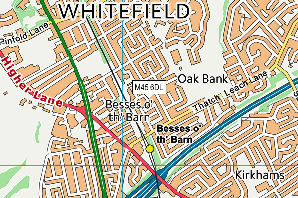 M45 6DL map - OS VectorMap District (Ordnance Survey)