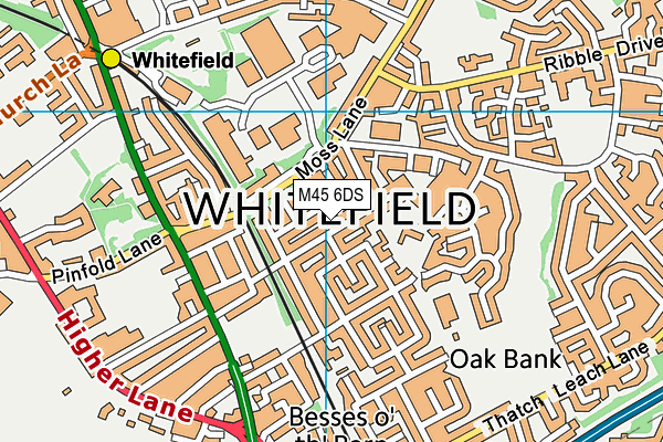 M45 6DS map - OS VectorMap District (Ordnance Survey)