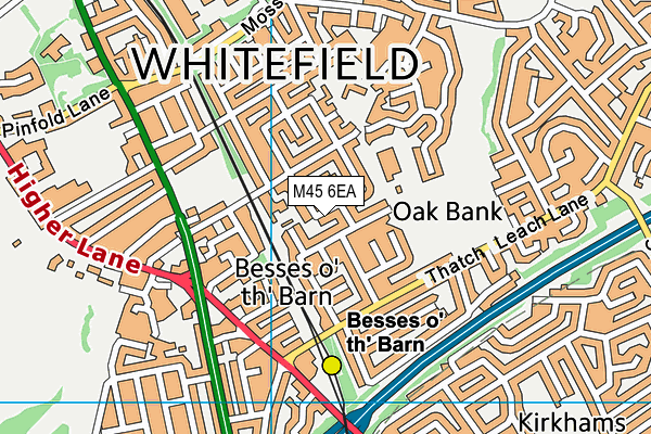 M45 6EA map - OS VectorMap District (Ordnance Survey)