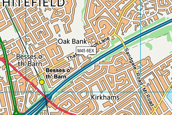 M45 6EX map - OS VectorMap District (Ordnance Survey)