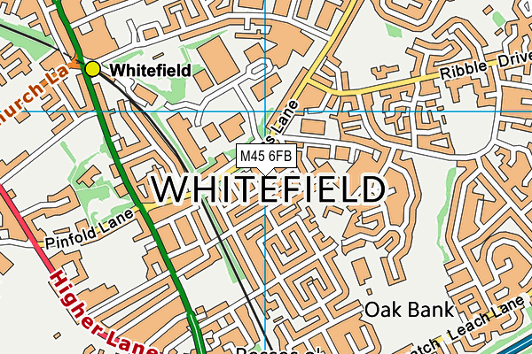 M45 6FB map - OS VectorMap District (Ordnance Survey)