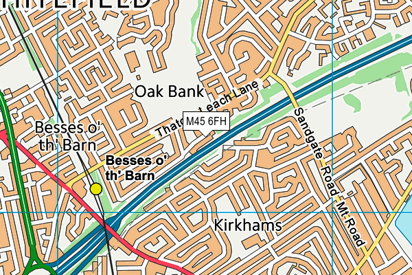 M45 6FH map - OS VectorMap District (Ordnance Survey)