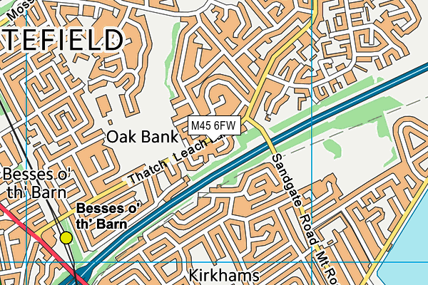 M45 6FW map - OS VectorMap District (Ordnance Survey)