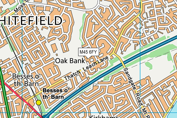 M45 6FY map - OS VectorMap District (Ordnance Survey)
