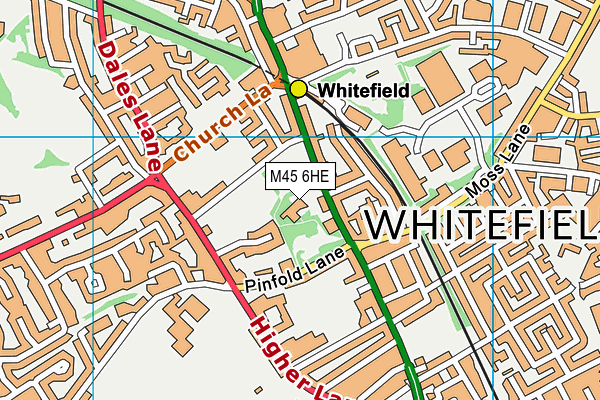 M45 6HE map - OS VectorMap District (Ordnance Survey)