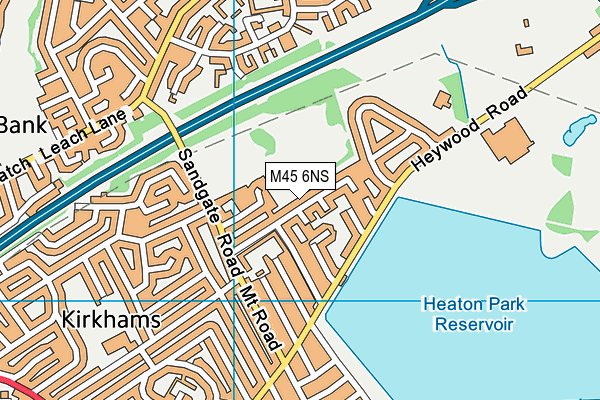 M45 6NS map - OS VectorMap District (Ordnance Survey)