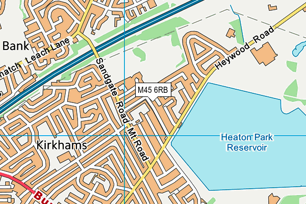 M45 6RB map - OS VectorMap District (Ordnance Survey)
