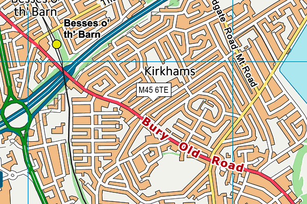 Heaton Park Primary School map (M45 6TE) - OS VectorMap District (Ordnance Survey)