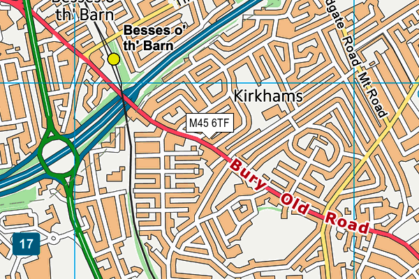 M45 6TF map - OS VectorMap District (Ordnance Survey)