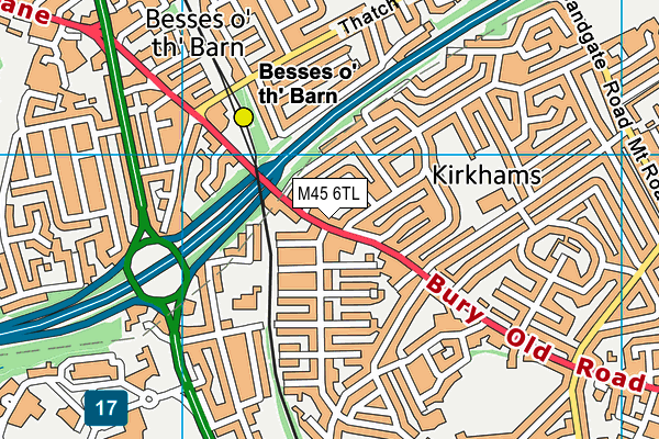 M45 6TL map - OS VectorMap District (Ordnance Survey)