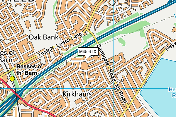 M45 6TX map - OS VectorMap District (Ordnance Survey)