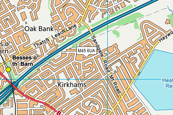 M45 6UA map - OS VectorMap District (Ordnance Survey)