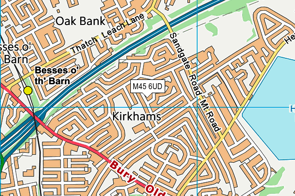 M45 6UD map - OS VectorMap District (Ordnance Survey)