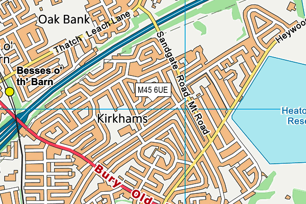 M45 6UE map - OS VectorMap District (Ordnance Survey)