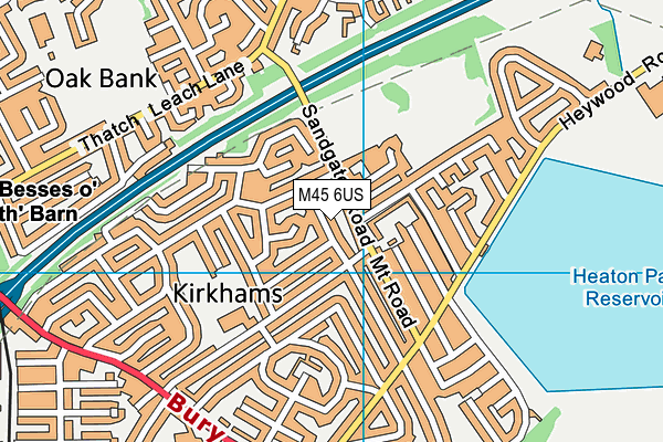 M45 6US map - OS VectorMap District (Ordnance Survey)