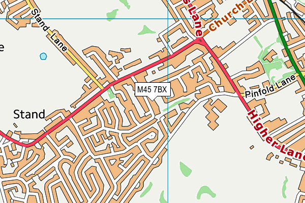 M45 7BX map - OS VectorMap District (Ordnance Survey)