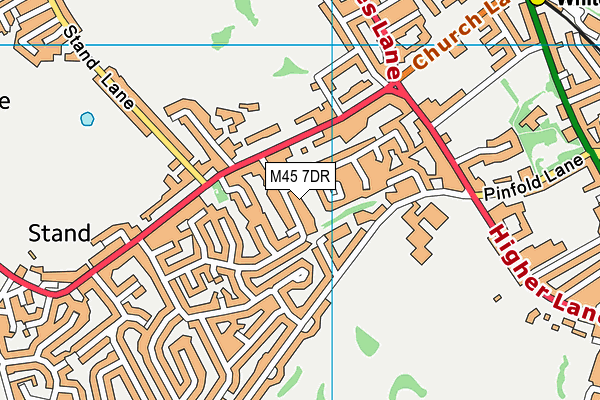 M45 7DR map - OS VectorMap District (Ordnance Survey)