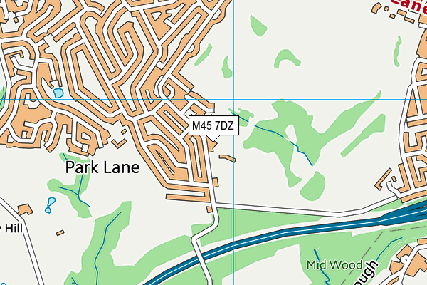 Sedgley Park Rugby Club (Site 1) map (M45 7DZ) - OS VectorMap District (Ordnance Survey)