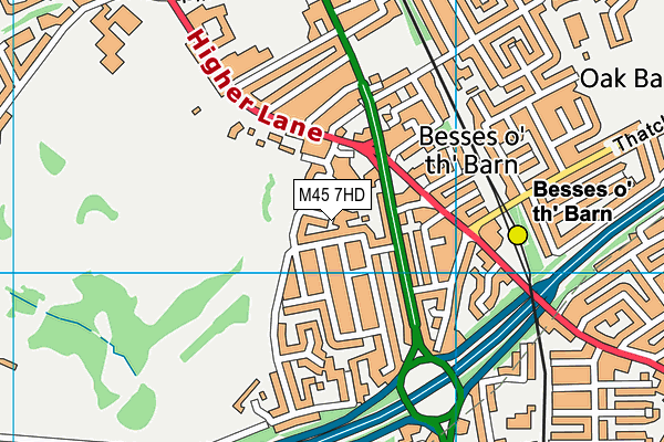 M45 7HD map - OS VectorMap District (Ordnance Survey)