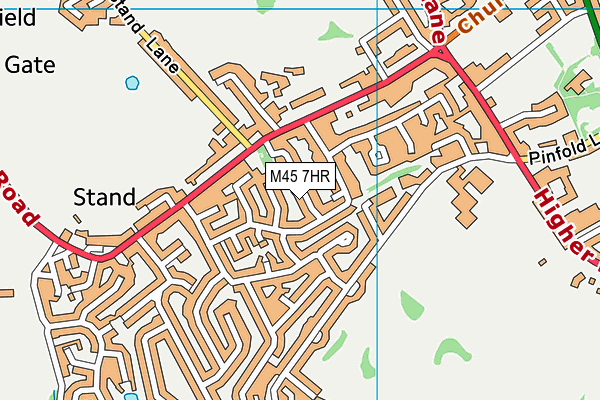 M45 7HR map - OS VectorMap District (Ordnance Survey)