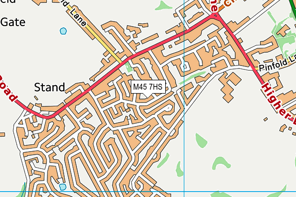 M45 7HS map - OS VectorMap District (Ordnance Survey)