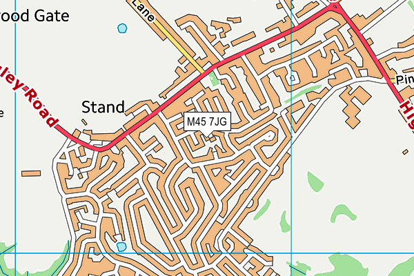 M45 7JG map - OS VectorMap District (Ordnance Survey)