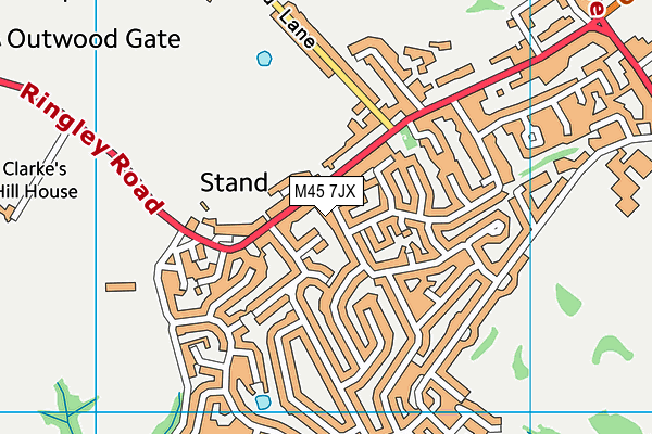 M45 7JX map - OS VectorMap District (Ordnance Survey)