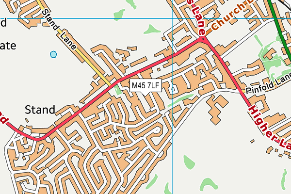 M45 7LF map - OS VectorMap District (Ordnance Survey)