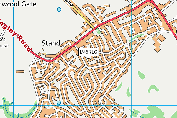 M45 7LG map - OS VectorMap District (Ordnance Survey)