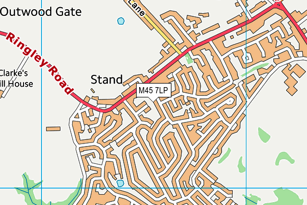 M45 7LP map - OS VectorMap District (Ordnance Survey)