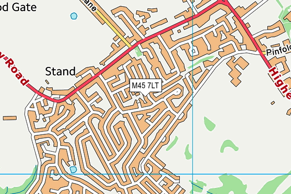 M45 7LT map - OS VectorMap District (Ordnance Survey)