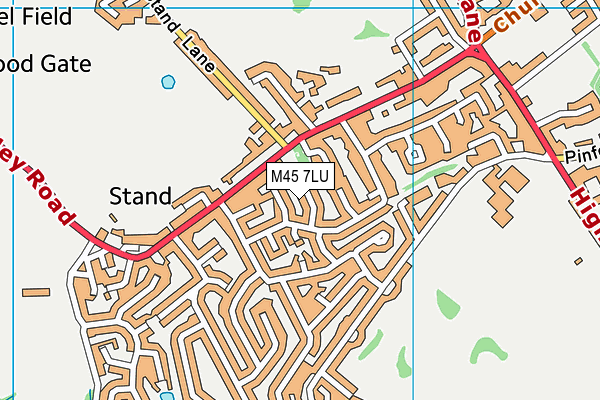 M45 7LU map - OS VectorMap District (Ordnance Survey)